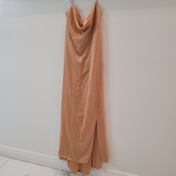 Free People Fame & Partners Gold Rosabel Maxi Dress Size 12 - Picture 8 of 16